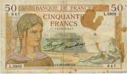 50 Francs CÉRÈS FRANCE 1937 F.17.36 B