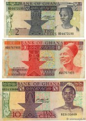 2 à 10 Cedis Lot GHANA 1980 P.18d, P.19c et P.20b TB+