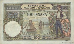 100 Dinara YOUGOSLAVIE 1929 P.027b TTB