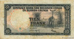 10 Francs CONGO BELGE 1957 P.30b TB