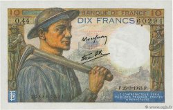 10 Francs MINEUR FRANCE 1943 F.08.08 SPL