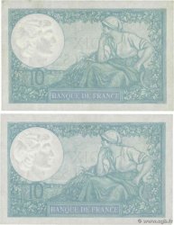 10 Francs MINERVE modifié Consécutifs FRANCE 1940 F.07.23 SUP