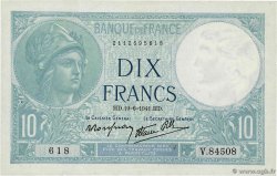 10 Francs MINERVE modifié FRANCE 1941 F.07.29 SUP+