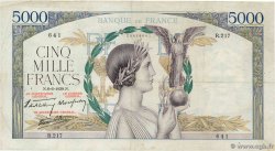 5000 Francs VICTOIRE Impression à plat FRANCE 1939 F.46.07 TB+