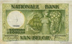 50 Francs - 10 Belgas BÉLGICA 1938 P.106 BC