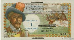 1 NF sur 50 Francs Belain d Esnambuc SAINT PIERRE ET MIQUELON 1960 P.30b