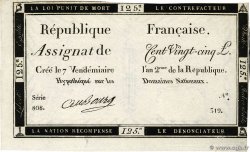125 Livres FRANCE 1793 Ass.44a SPL