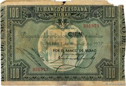 100 Pesetas ESPAGNE Bilbao 1937 PS.565a