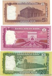 5, 10 et 20 Taka Lot BANGLADESH 2011 P.53a, P.54b et P.55Aa ST