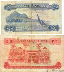 5 et 10 Rupees Lot ÎLE MAURICE 1967 P.30b et P.31c pr.TB