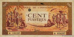 100 Piastres orange INDOCHINE FRANÇAISE 1942 P.066