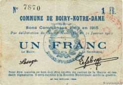 1 Franc FRANCE régionalisme et divers Boiry-Notre-Dame 1915 JP.62-0168 TTB