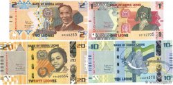 1, 2, 10 et 20 Leones Lot SIERRA LEONE 2022 P.34, P.35, P.37 et P.38