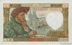 50 Francs JACQUES CŒUR FRANCE 1941 F.19.05