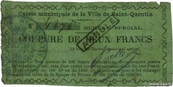 2 Francs Annulé FRANCE régionalisme et divers Saint-Quentin 1870 JER.02.18c pr.B