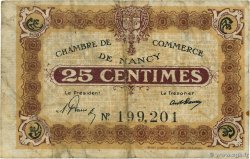 25 Centimes FRANCE régionalisme et divers Nancy 1918 JP.087.58 TB
