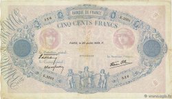500 Francs BLEU ET ROSE modifié FRANCE 1939 F.31.37 TB