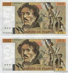 100 Francs DELACROIX modifié Consécutifs FRANCE 1986 F.69.10 SUP