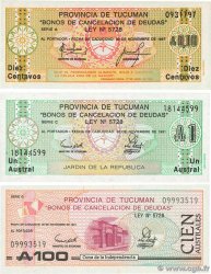 10 Centavos, 1 et 100 Austral Lot ARGENTINE 1985 PS.2701b, PS.2711b et PS.2715 pr.NEUF