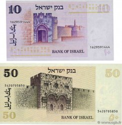 10 Lirot et 50 Sheqalim Lot ISRAEL 1973 P.39 et P.46a UNC