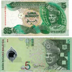 5 Ringgit Lot MALAYSIA 1998 P.35A et P.47 UNC
