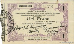 1 Franc FRANCE régionalisme et divers Nord, Aisne et Oise 1915 JP.59-1111 TTB