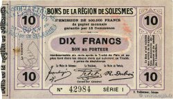 10 Francs FRANCE régionalisme et divers Solesmes 1914 JP.59-2339 TTB+
