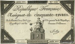 50 Livres FRANCE 1792 Ass.39a TB