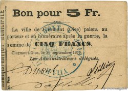 5 Francs FRANCE régionalisme et divers Clermont 1870 JER.60.03F TTB
