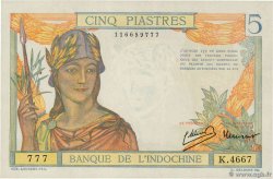 5 Piastres INDOCHINE FRANÇAISE 1946 P.055c SUP+