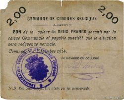 2 Francs BÉLGICA Comines 1914 P.082 BC+