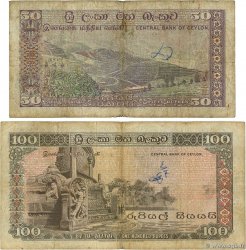 50 et 100 Rupees Lot CEYLAN 1977 P.081 et P.082 TB