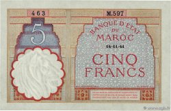 5 Francs MAROC 1941 P.23Ab SPL