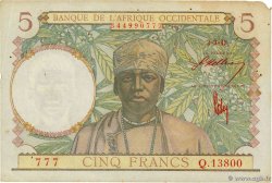 5 Francs Numéro spécial AFRIQUE OCCIDENTALE FRANÇAISE (1895-1958) 1943 P.26 TTB
