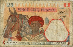 25 Francs type 1941 AFRIQUE ÉQUATORIALE FRANÇAISE Brazzaville 1943 A.115b B