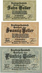 10, 20 et 50 Heller Lot AUTRICHE Bregenz (Brégence) 1919 PS.145, PS.146 et PS.147 TTB
