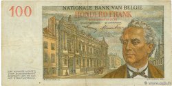 100 Francs BELGIQUE 1952 P.129a TB