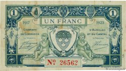 1 Franc FRANCE régionalisme et divers Aurillac 1917 JP.016.13 TTB