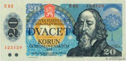 20 Korun TCHÉCOSLOVAQUIE 1988 P.095a TTB