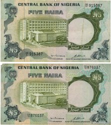 5 Naira Lot NIGERIA 1973 P.16b TB