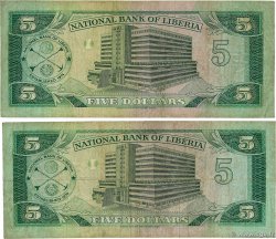 5 Dollars Lot LIBERIA 1989 P.19 fS