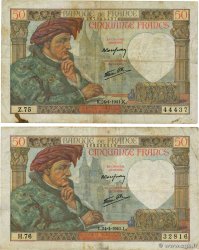 50 Francs JACQUES CŒUR Lot FRANCE 1941 F.19.09 TB