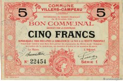 5 Francs FRANCE régionalisme et divers Villers-Campeau 1914 JP.59-2610 TTB