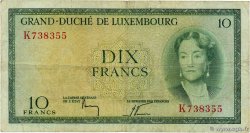 10 Francs LUXEMBOURG 1954 P.48a TB