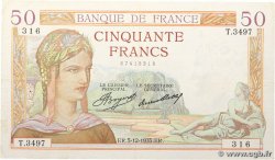 50 Francs CÉRÈS FRANCIA 1935 F.17.20