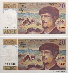 20 Francs DEBUSSY Lot FRANCE 1980 F.66.01