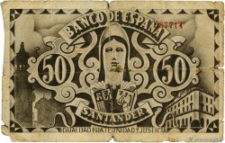 50 Pesetas SPAGNA Santander 1936 PS.584e q.MB