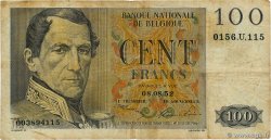 100 Francs BELGIUM 1952 P.129a