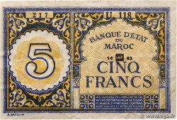 5 Francs MAROC 1943 P.33 TB