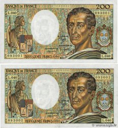 200 Francs MONTESQUIEU Consécutifs FRANCE 1986 F.70.06 TTB